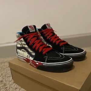Vans Sk8 Hightop Script Flames unisex